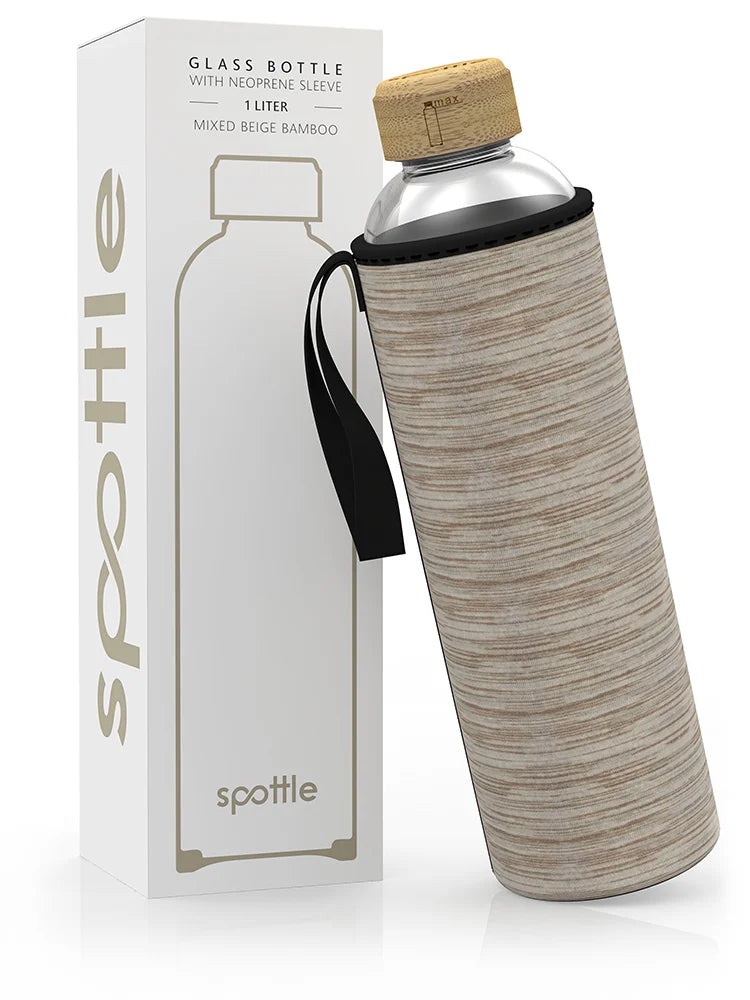 glasflasche-1l-beige-meliert Beige meliert Mixed beige #color_mixed-beige