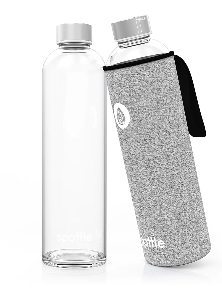 trinkflache-glas-1l-mit-neoprenhuelle-grau #color_mixed-grey