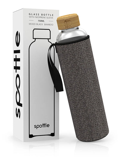 glasflasche-750-ml-mit-neopren-huelle-schwarz-meliert #color_mixed-black