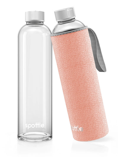 Trinkflasche Glas mit Neoprenhülle – 1 Liter