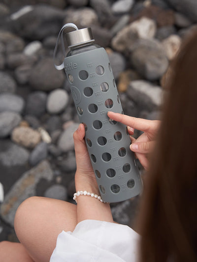 Trinkflasche Glas mit Silikonhülle – 500 ml
