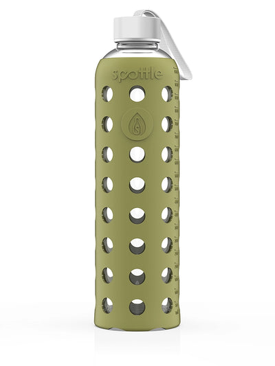 Trinkflasche Glas mit Silikonhülle – 1 Liter
