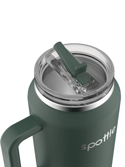 Thermos- Trinkbecher aus Edelstahl mit Strohhalm – 2 Liter