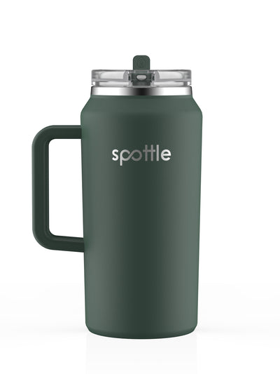 Thermos- Trinkbecher aus Edelstahl mit Strohhalm – 2 Liter