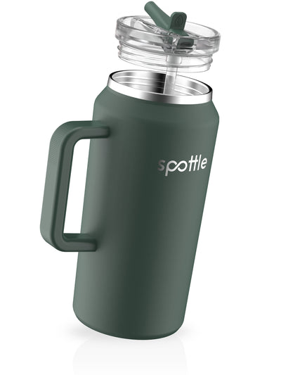 Thermos- Trinkbecher aus Edelstahl mit Strohhalm – 2 Liter