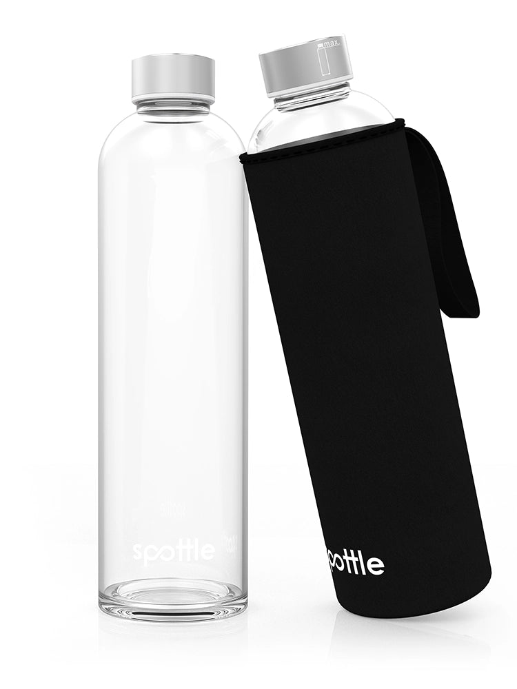 Trinkflasche Glas mit Neoprenhülle – 1 Liter