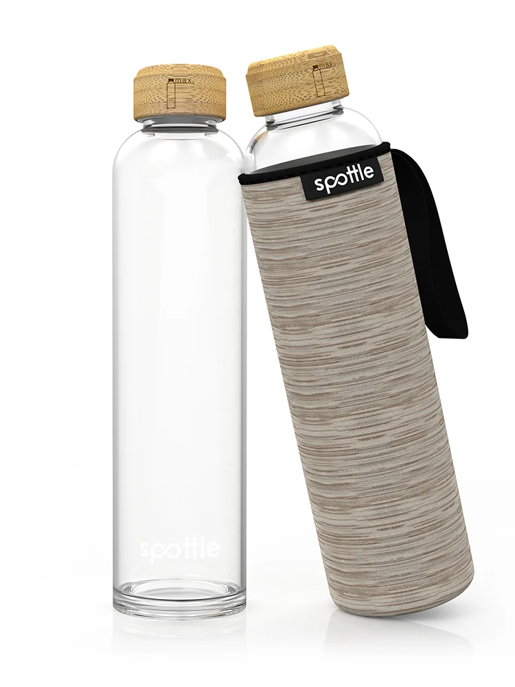 trinkflache-glas-750ml-mit-neoprenhuelle-beige Mixed beige #color_mixed-beige